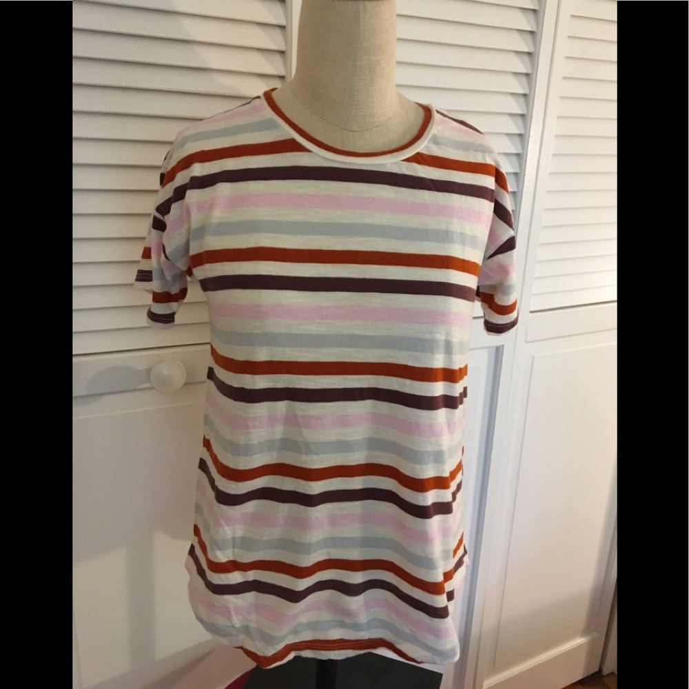Whisper cotton crew neck tee in Lennie stripe